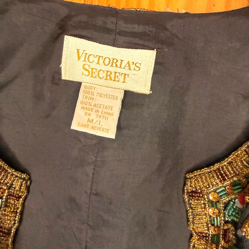 Vintage Victoria’s Secret Beaded Cropped Jacket Embroidered Bolero - Picture 2 of 10
